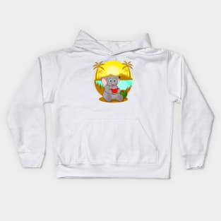 BEACH PLEASE, ELEPHANT Kids Hoodie